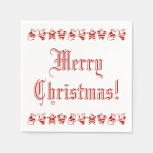 Red Christmas Cute Funny Santa Claus Pattern Napkin