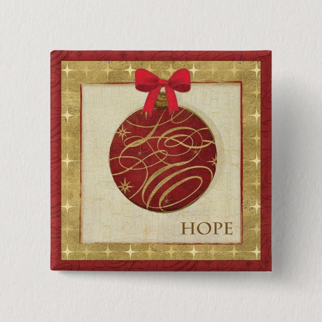 Red Christmas Decorations 15 Cm Square Badge (Front)