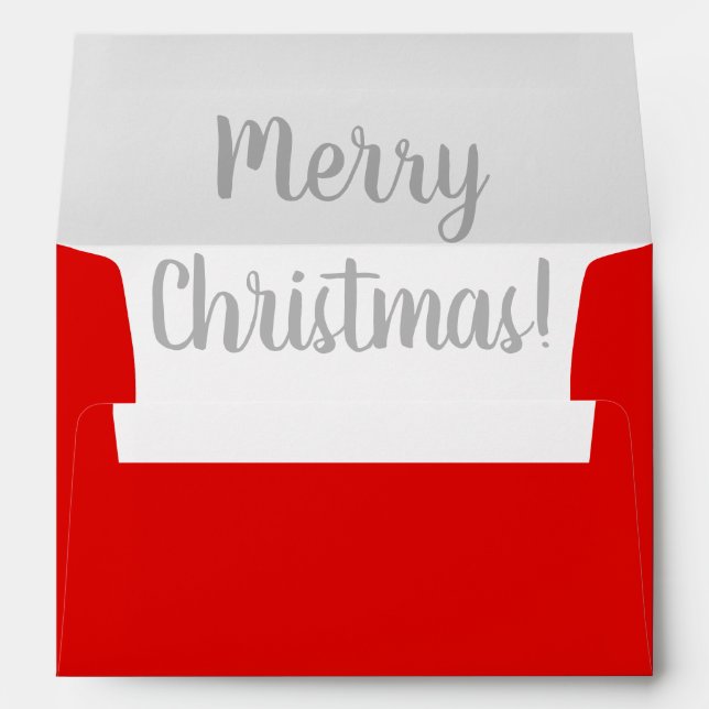 Red Christmas envelopes with handlettered liner (Back (Bottom))