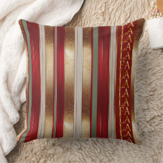 Red Christmas Fa La La Pattern#27 ID1009 Cushion