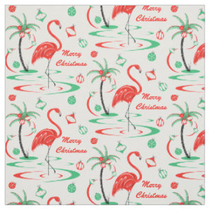 Red Christmas Flamingo Merry Christmas small Fabric