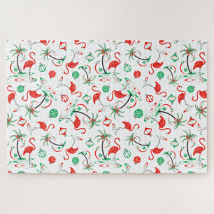 Red Christmas Flamingo Multi jigsaw Puzzle