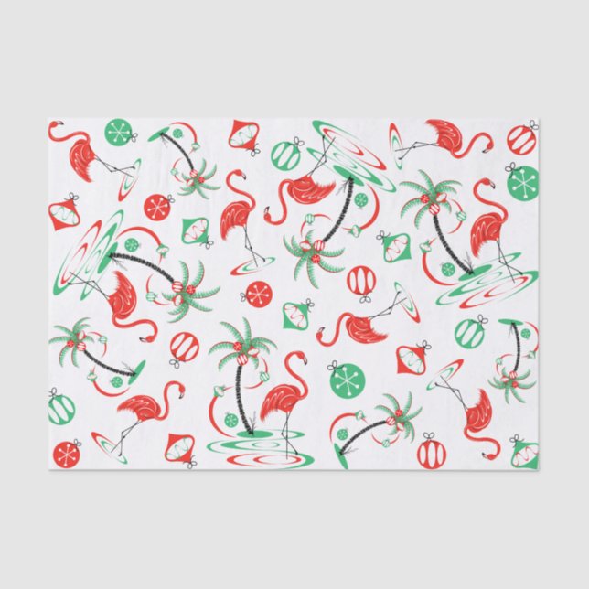 Red Christmas Flamingo Multi tissue papere Tissue Paper (Front)