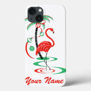 Red Christmas Flamingo Name iPad Mini case