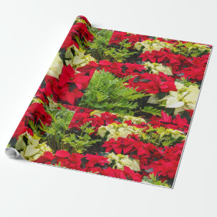 Red Christmas flower Poinsettia Wrapping Paper