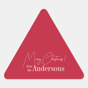 Red Christmas from Family Name Triangle Sticker