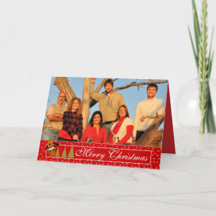 Red Christmas funny Reindeer Holiday Card