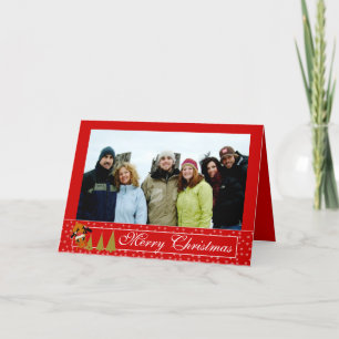 Red Christmas funny Reindeer Holiday Card