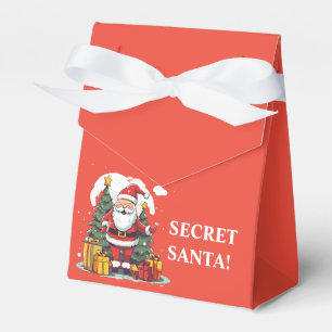 Red Christmas Game Secret Santa Gift Exchange Favour Box