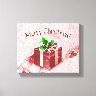 Red Christmas Gift Canvas Print