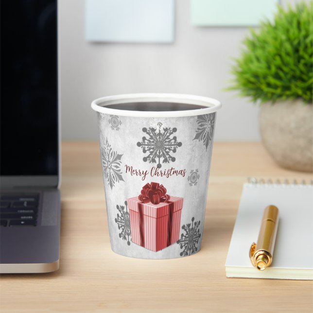 Red Christmas Gift Holiday Paper Cup (Insitu)