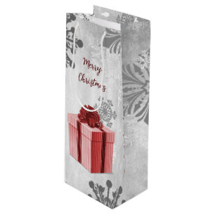 Red Christmas Gift Holiday Wine Gift Bag