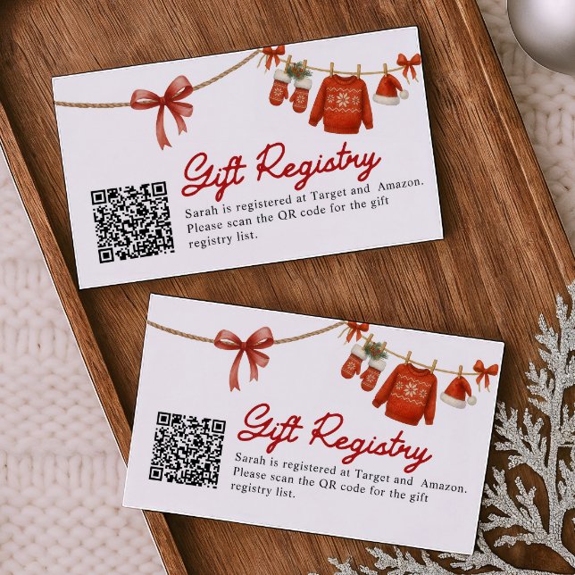Red Christmas Gift QR Code Registry Card (Creator Uploaded)