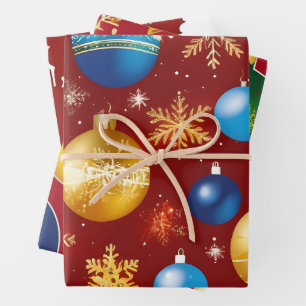 Red Christmas Gift Wrap – Classic Holiday Icons