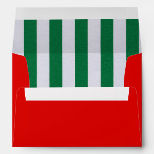 Red Christmas Green Candy Stripe A7 Envelope