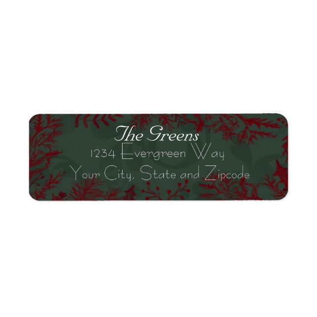 Red Christmas Greenery on Green Background (Front)
