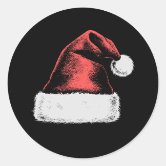 Red Christmas Hat Classic Round Sticker