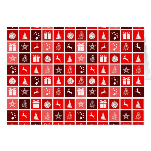 Red Christmas Holiday Cute Tree Reindeer  (Front Horizontal)