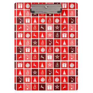 Red Christmas Holiday Cute Tree Reindeer  Clipboard