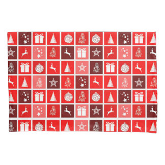 Red Christmas Holiday Cute Tree Reindeer  Pillowcase