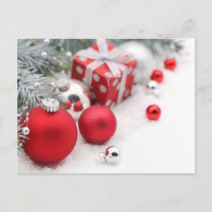 Red Christmas Holiday Postcard