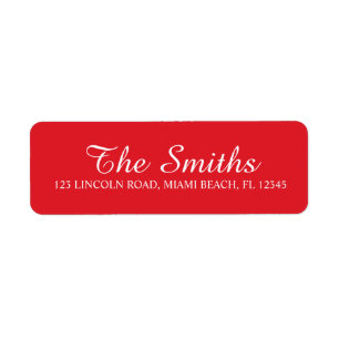 Red Christmas Holiday Return Address