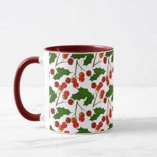 Red Christmas Holly Berries   Holidays Mug
