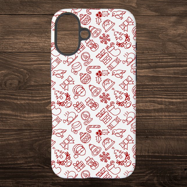 Red Christmas Icon Pattern Case-Mate iPhone Case (Creator Uploaded)