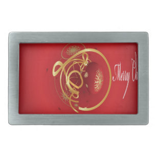 Red Christmas Jingle Bells Have a Blessed Nice Day Belt Buckle