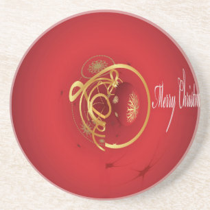 Red Christmas Jingle Bells Have a Blessed Nice Day Coaster