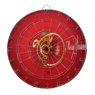 Red Christmas Jingle Bells Have a Blessed Nice Day Dartboard