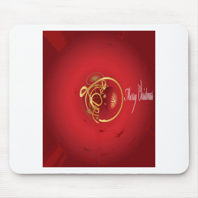 Red Christmas Jingle Bells Have a Blessed Nice Day Mouse Mat (Front)