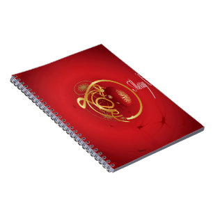 Red Christmas Jingle Bells Have a Blessed Nice Day Notebook
