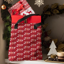 Red Christmas Joy Tote Bag