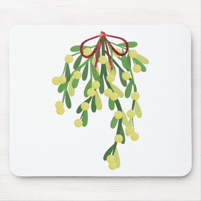 red christmas mistletoe mouse mat (Front)