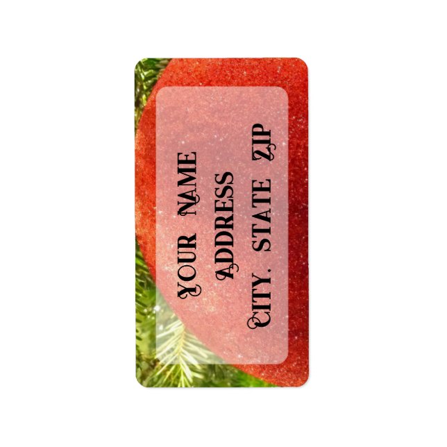 Red Christmas Ornament Bauble  Label (Front)