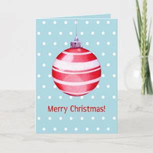 Red Christmas Ornament blue Card