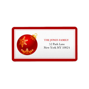 Red Christmas Ornament - christmas address labels