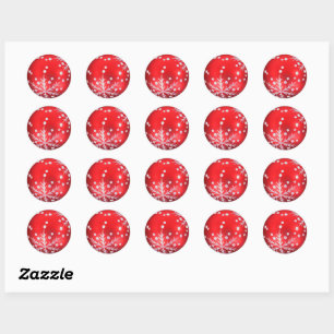 Red Christmas Ornament Classic Round Sticker