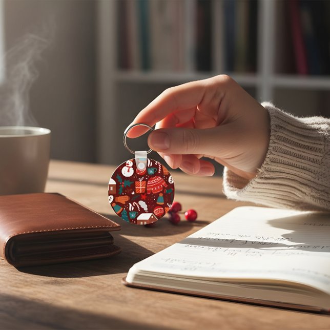 Red Christmas Ornament – Festive Holiday Design Key Ring (Creator Uploaded)