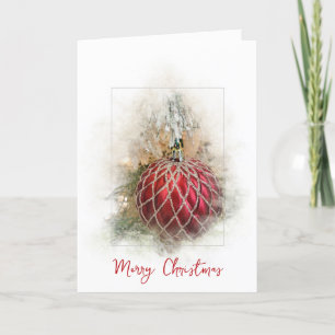 Red Christmas Ornament Holiday Card
