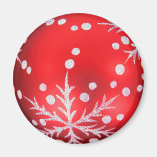 Red Christmas Ornament Magnet