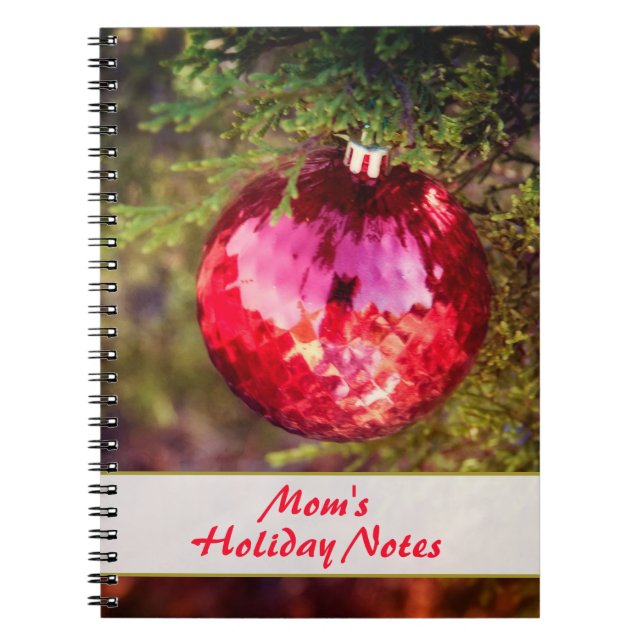 Red Christmas Ornament Notebook (Front)