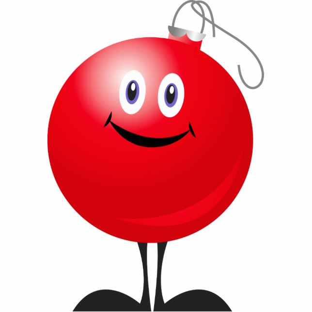 red Christmas Ornament Standing Photo Sculpture (Front)