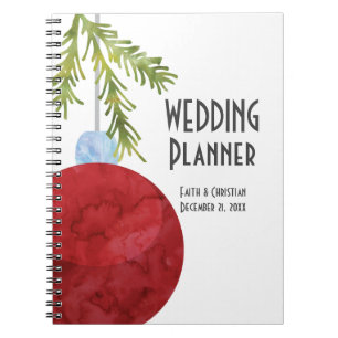 Red Christmas Ornament, Wedding Planner Notebook