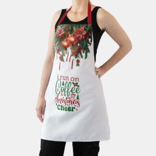Red Christmas Ornaments and Kitchen Quote Apron