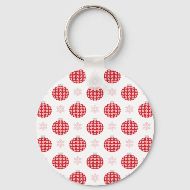 Red christmas ornaments key ring (Front)