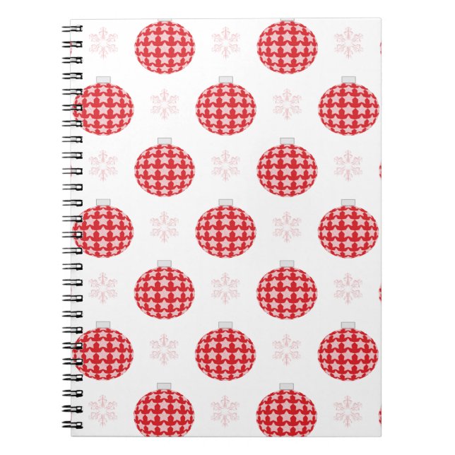 Red christmas ornaments notebook (Front)