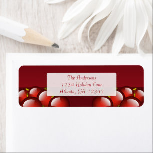 Red Christmas Ornaments Return Address