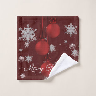 Red Christmas Ornaments Towel Set